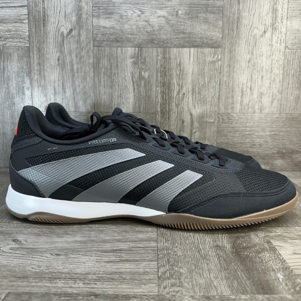 Adidas Predator League Indoor Soccer Mens 12.5 Black Silver Gum NEW